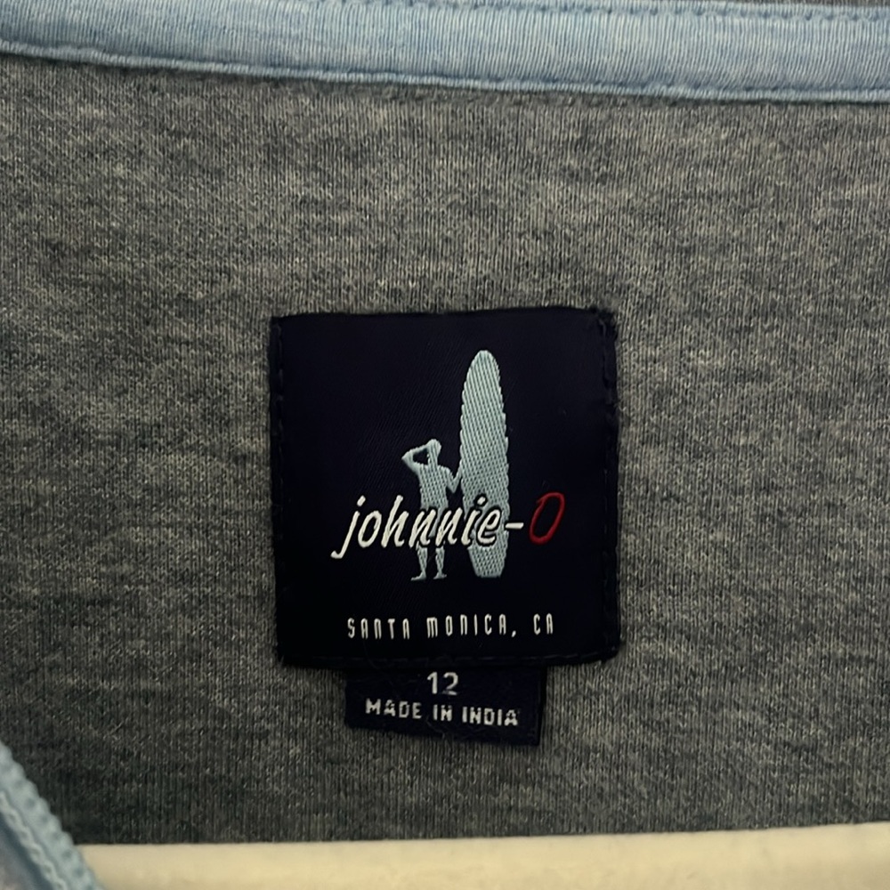 Light blue Johnnie-O pullover size 12 - Picture 3 of 3